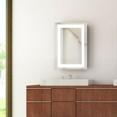 Electric Mirror Ambiance 23-1/4" x 30" Lighted Frameless Single Door Medicine Cabinet N/A