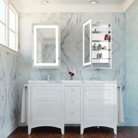 Electric Mirror Ambiance 23-1/4" x 40" Lighted Frameless Single Door Medicine Cabinet N/A