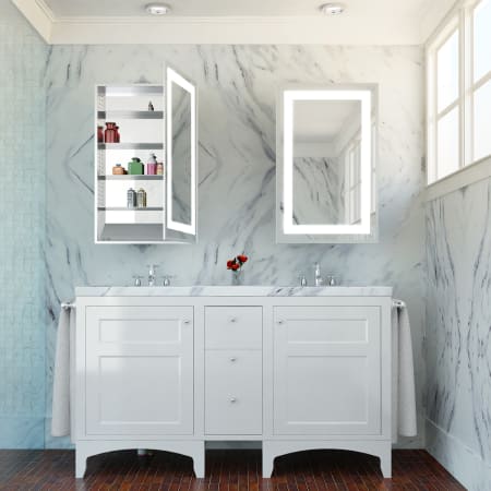 Electric Mirror Ambiance 23-1/4" x 40" Lighted Frameless Single Door Medicine Cabinet N/A