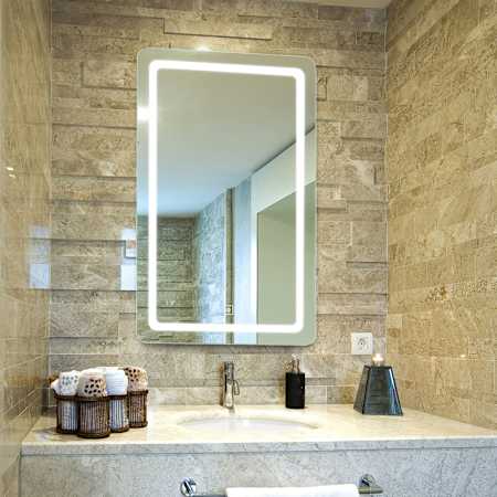 Electric Mirror Aria with AVA 24" W x 36" H Rectangular Frameless Bathroom Wall Mirror with Light N/A