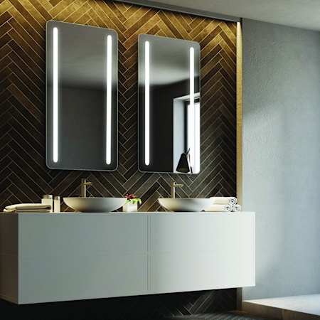 Electric Mirror Bela 24" W x 42" H Rectangular Frameless Bathroom Wall Mirror with Light N/A