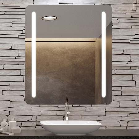 Electric Mirror Bela 36" W x 42" H Rectangular Frameless Bathroom Wall Mirror with Light N/A