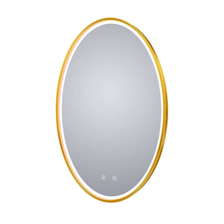 Electric Mirror Brilliance 24" W x 36" H Oval Framed Bathroom Wall Mirror with Light Brushed Brass