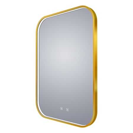 Electric Mirror Eminence 30" W x 42" H Rectangular Framed Bathroom Wall Mirror with Light Brushed Brass