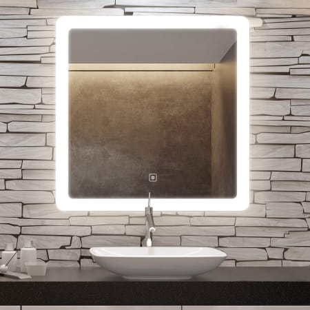 Electric Mirror Eyla with Keen 36" W x 36" H Rectangular Frameless Bathroom Wall Mirror with Light N/A