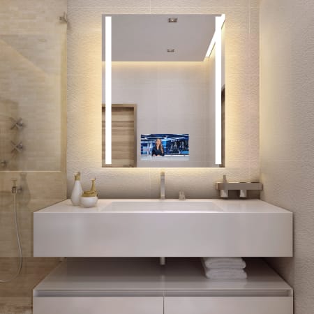 Electric Mirror Fusion with 21" TV 36" W x 42" H Rectangular Frameless Bathroom Wall Mirror with Light N/A