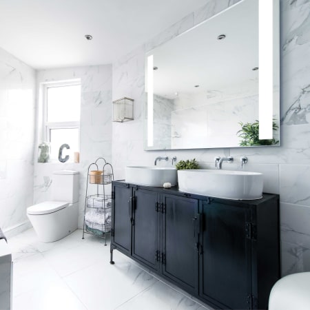 Electric Mirror Fusion 60" W x 36" H Rectangular Frameless Bathroom Wall Mirror with Light N/A