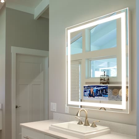Electric Mirror Integrity with 15" TV 36" W x 42" H Rectangular Frameless Bathroom Wall Mirror with Light N/A