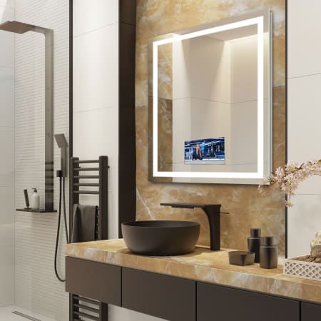 Electric Mirror Integrity with 15" TV 42" W x 42" H Rectangular Frameless Bathroom Wall Mirror with Light N/A