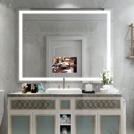 Electric Mirror Integrity with 15" TV 54" W x 42" H Rectangular Frameless Bathroom Wall Mirror with Light N/A