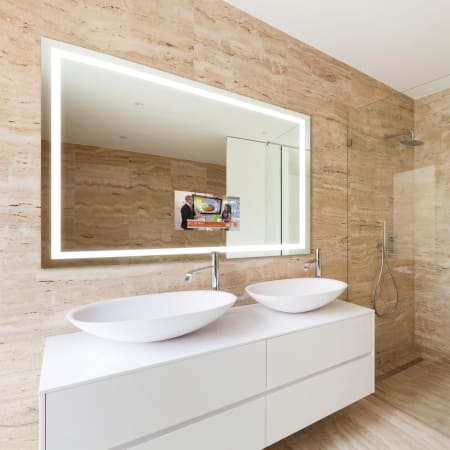 Electric Mirror Integrity with 15" TV 66" W x 42" H Rectangular Frameless Bathroom Wall Mirror with Light N/A