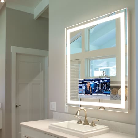 Electric Mirror Integrity with 21" TV 36" W x 42" H Rectangular Frameless Bathroom Wall Mirror with Light N/A