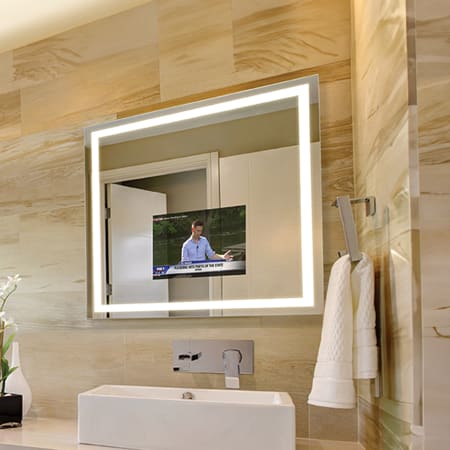 Electric Mirror Integrity with 21" TV 48" W x 42" H Rectangular Frameless Bathroom Wall Mirror with Light N/A