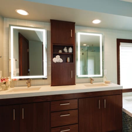 Electric Mirror Integrity with Ava 24" W x 36" H Rectangular Frameless Bathroom Wall Mirror with Light N/A