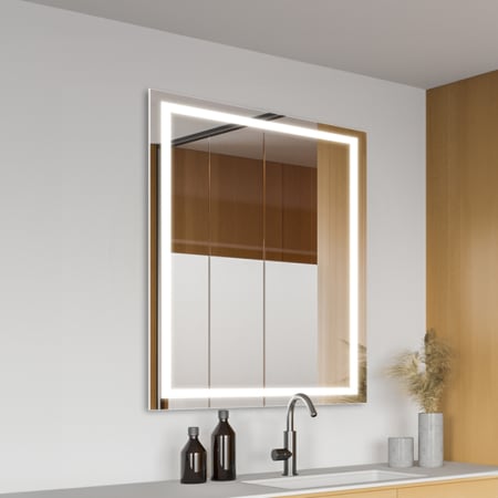 Electric Mirror Integrity 36" W x 42" H Rectangular Frameless Bathroom Wall Mirror with Light N/A