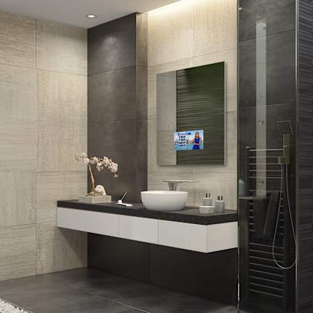 Electric Mirror Loft with 15.6" TV 30" W x 40" H Rectangular Frameless Bathroom Wall Mirror with Light N/A