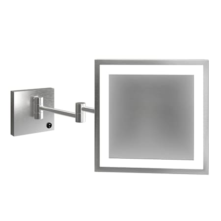 Electric Mirror Elixir 8" W x 8" H Square Framed Bathroom Wall Mirror with Light Brushed Stainless