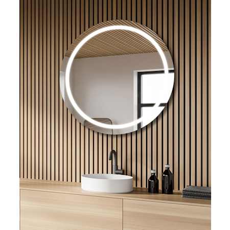 Electric Mirror Mystique 30" Diameter Circular Frameless Bathroom Wall Mirror with Light N/A