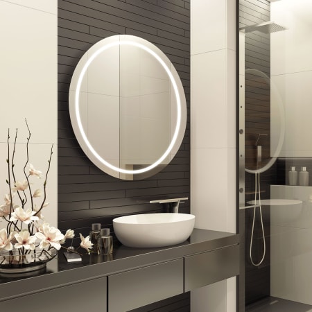 Electric Mirror Mystique 36" Diameter Circular Frameless Bathroom Wall Mirror with Light N/A