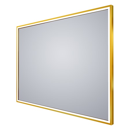 Electric Mirror Radiance 48"W x 36"H Rectangular Flat Framed Wall Mounted Bathroom Mirror with LED Lighting Brushed Brass