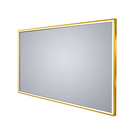 Electric Mirror Radiance 60"W x 36"H Rectangular Flat Framed Wall Mounted Bathroom Mirror with LED Lighting Brushed Brass