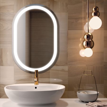 Electric Mirror Saratoga 24" W x 36" H Rectangular Frameless Bathroom Wall Mirror with Light N/A