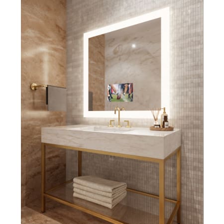 Electric Mirror Silhouette with 15" TV 42" W x 42" H Rectangular Frameless Bathroom Wall Mirror with Light N/A