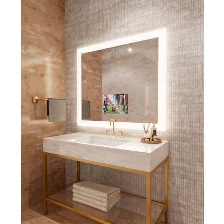 Electric Mirror Silhouette with 15" TV 48" W x 42" H Rectangular Frameless Bathroom Wall Mirror with Light N/A