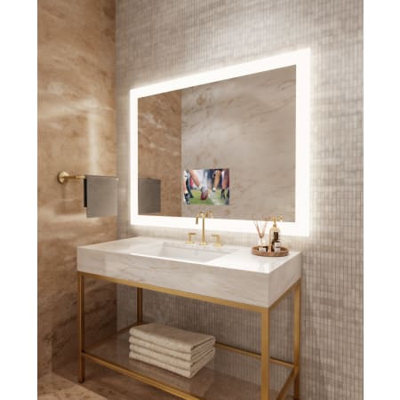 Electric Mirror Silhouette with 15" TV 54" W x 42" H Rectangular Frameless Bathroom Wall Mirror with Light N/A