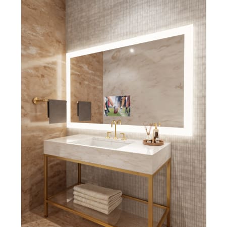Electric Mirror Silhouette with 15" TV 66" W x 42" H Rectangular Frameless Bathroom Wall Mirror with Light N/A