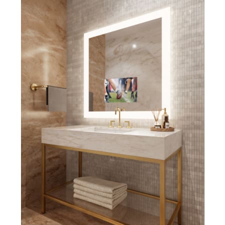 Electric Mirror Silhouette with 21" TV 42" W x 42" H Rectangular Frameless Bathroom Wall Mirror with Light N/A