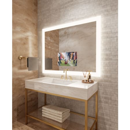 Electric Mirror Silhouette with 21" TV 54" W x 42" H Rectangular Frameless Bathroom Wall Mirror with Light N/A