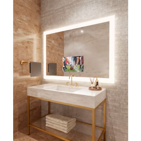 Electric Mirror Silhouette with 21" TV 60" W x 42" H Rectangular Frameless Bathroom Wall Mirror with Light N/A