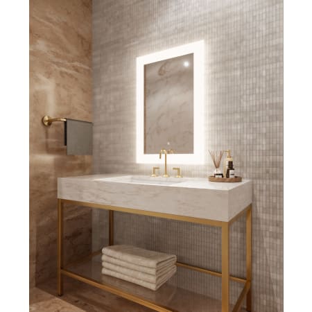 Electric Mirror Silhouette with Keen 24" W x 36" H Rectangular Frameless Bathroom Wall Mirror with Light N/A