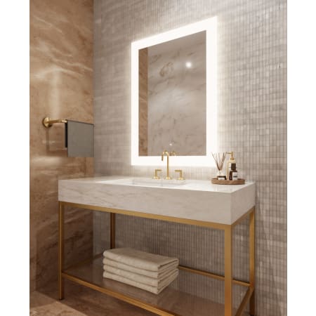 Electric Mirror Silhouette with Keen 30" W x 42" H Rectangular Frameless Bathroom Wall Mirror with Light N/A