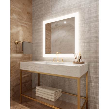 Electric Mirror Silhouette 36" W x 36" H Rectangular Frameless Bathroom Wall Mirror with Light N/A
