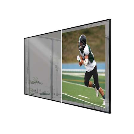 Electric Mirror Eclipse 71-1/4" W x 43-1/4" H Square Metal Framed Accent Mirror Gloss Black