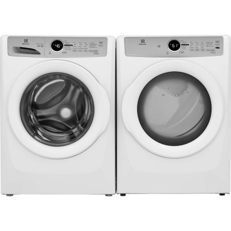 Electrolux 27 Inch Wide 4.5 Cu. Ft. Electric Washer and 27 Inch Wide 8 Cu. Ft. Gas Dryer Laundry Pair with LuxCare White