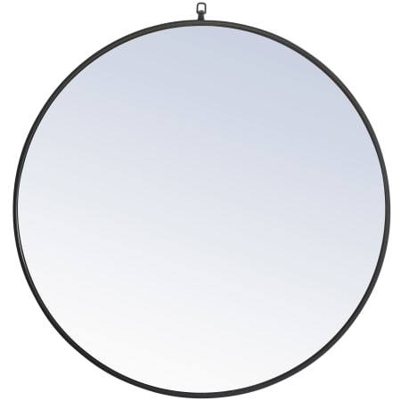 Elegant Lighting Eternity 36" Diameter Traditional Circular Framed Bathroom Wall Mirror Black