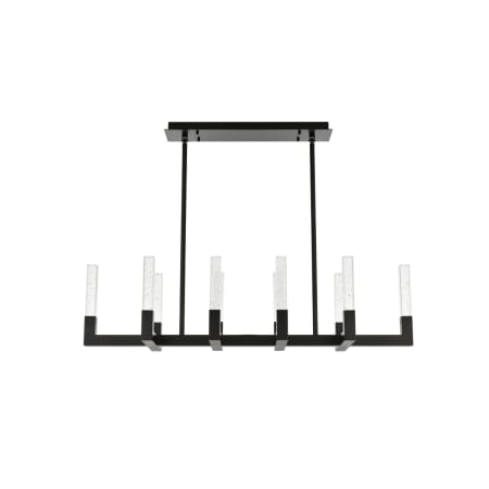 Elegant Lighting Noemi 48" Wide LED Crystal Linear Pendant Black
