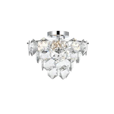 Elegant Lighting Adaline 6 Light 16" Wide Semi-Flush Mount Waterfall Ceiling Fixture Chrome