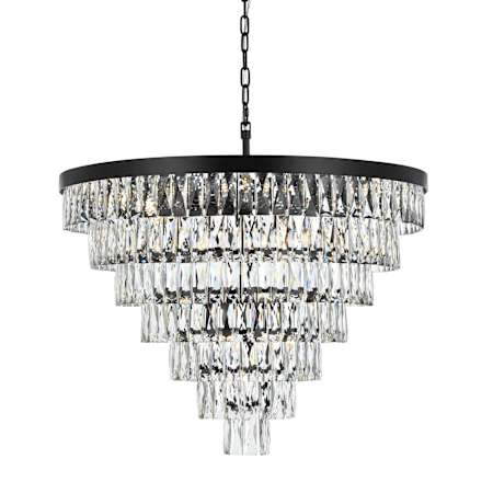 Elegant Lighting Josephine 25 Light 32" Wide Waterfall Chandelier Black