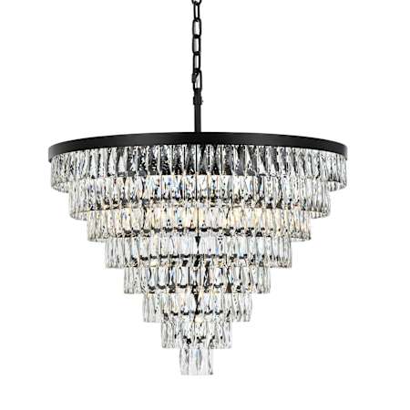 Elegant Lighting Josephine 29 Light 36" Wide Waterfall Chandelier Black