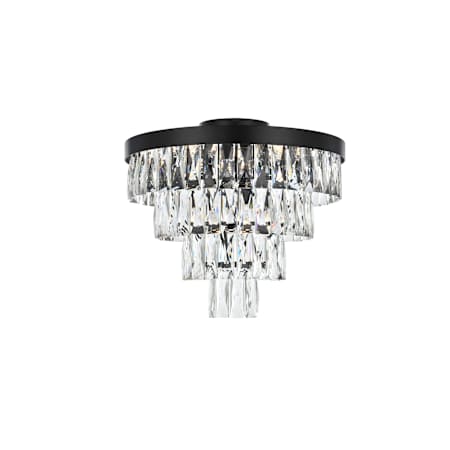 Elegant Lighting Josephine 6 Light 18" Wide Flush Mount Waterfall Ceiling Fixture Black