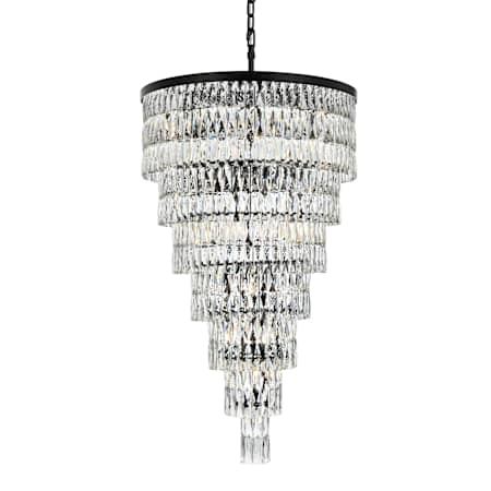 Elegant Lighting Josephine 41 Light 32" Wide Waterfall Chandelier Black