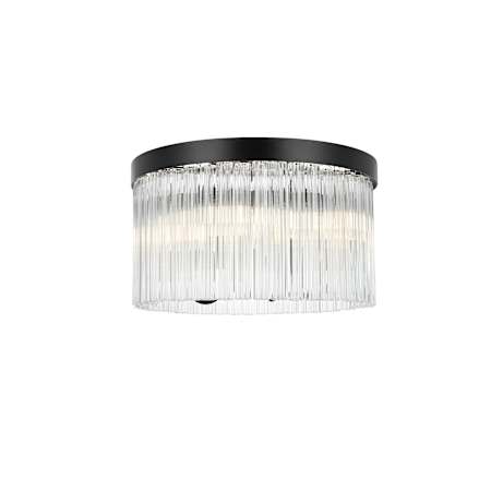 Elegant Lighting Harlow 4 Light 16" Wide Flush Mount Drum Ceiling Fixture Black