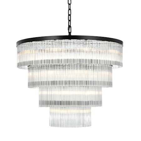 Elegant Lighting Harlow 28 Light 40" Wide Waterfall Chandelier Black