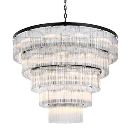 Elegant Lighting Harlow 40 Light 48" Wide Waterfall Chandelier Black