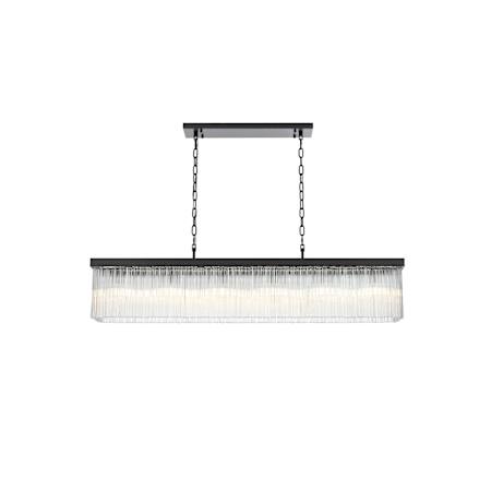 Elegant Lighting Harlow 6 Light 49" Wide Linear Chandelier Black