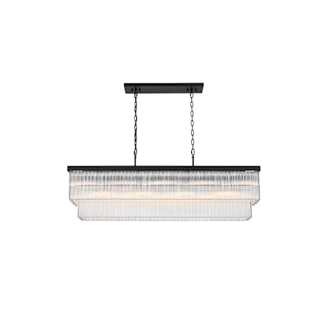 Elegant Lighting Harlow 9 Light 53" Wide Linear Chandelier Black
